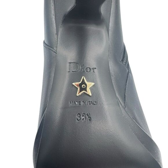 Christian Dior D-Fiction Leather Heeled Ankle Boot Noir Black Size 8.5 - Picture 10 of 16